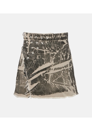 Rick Owens Sisysnap distressed denim miniskirt