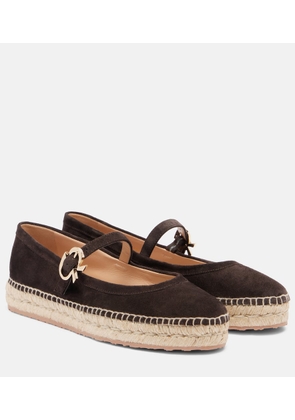Gianvito Rossi Elda suede espadrilles Mary Jane flats