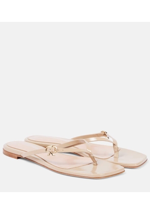 Gianvito Rossi Ribbon patent leather thong sandals