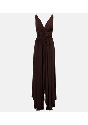 Norma Kamali Goddess pleated jersey maxi dress