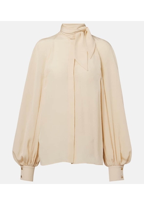 Loro Piana Valmy tie-neck silk blouse