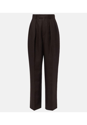 Loro Piana High-rise linen straight pants