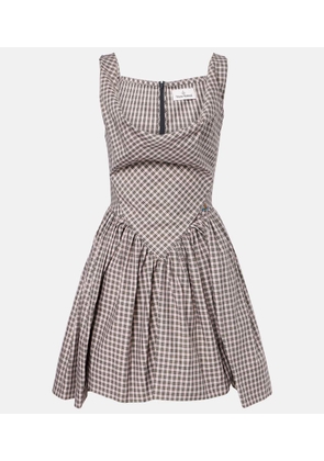 Vivienne Westwood Mini Sunday checked draped cocktail dress