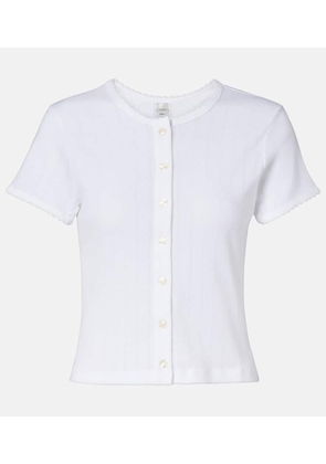 Leset Pointelle cotton cardigan