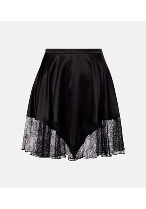 Nina Ricci Lace-trimmed satin miniskirt