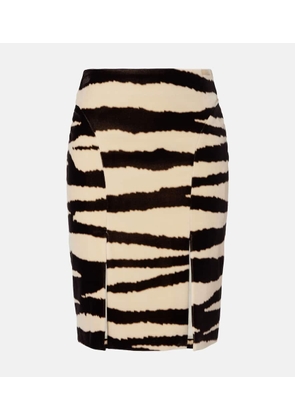 Nina Ricci Zebra-print cotton pencil skirt