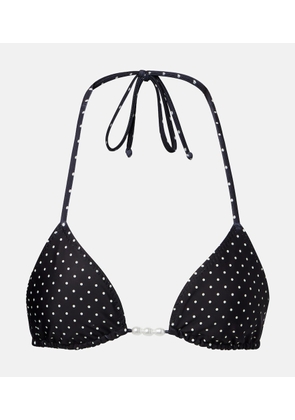 Same Embellished polka-dot bikini top