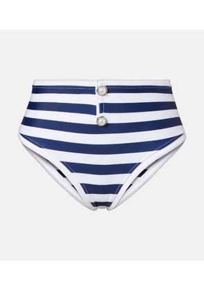 Same Grace striped high-rise bikini bottoms