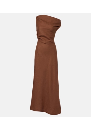 Faithfull Suis asymmetric linen maxi dress