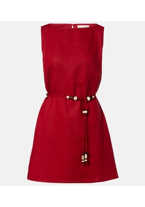 Faithfull Liu belted linen minidress