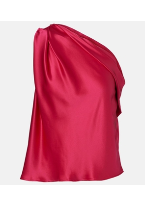 The Sei One-shoulder draped silk satin top