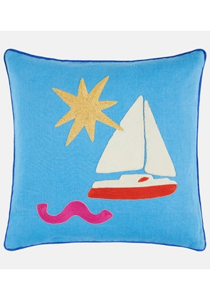 Jonathan Adler Playa Sailboat linen cushion