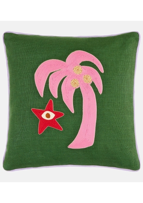Jonathan Adler Playa Palm Tree linen cushion