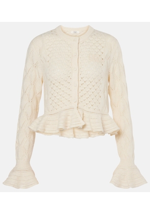 Chloe Ruffled cotton, wool, and silk cardigan