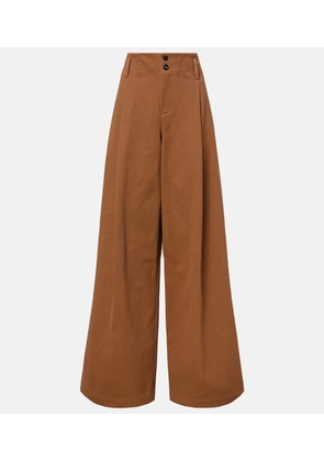 Chloe High-rise cotton canvas wide-leg pants