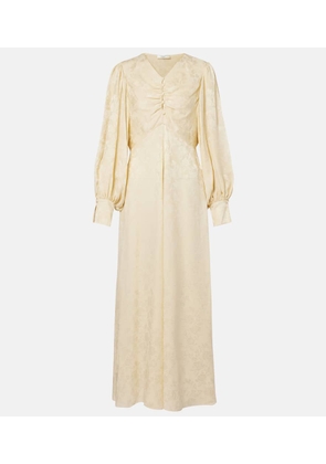 Chloe Gathered silk jacquard maxi dress