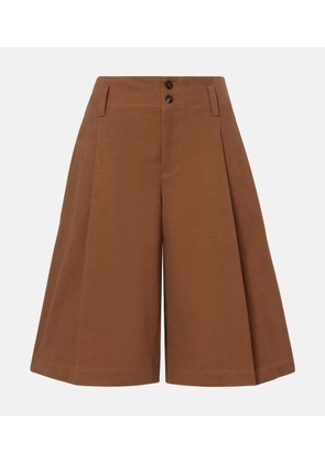 Chloe High-rise cotton canvas Bermuda shorts