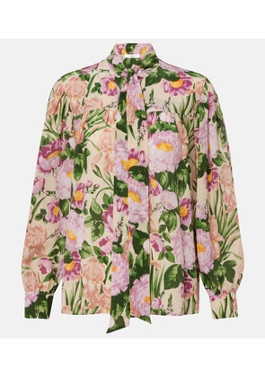 Chloe Tie-neck silk crepe de chine blouse