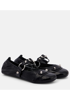 Balenciaga Le City leather Mary Jane flats