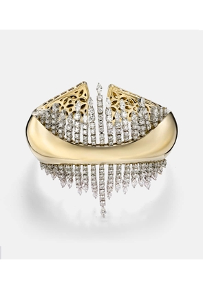 Yeprem Golden Strada 18kt gold cuff bracelet with diamonds