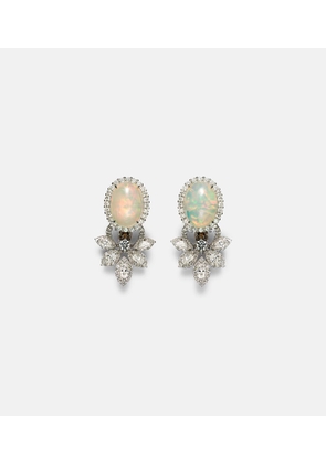 Yeprem Reign Supreme 18kt white gold earrings with opals and diamonds