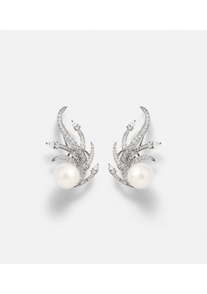 Yeprem Pearlescent 18kt white gold (750/1000) earrings with diamonds and pearls