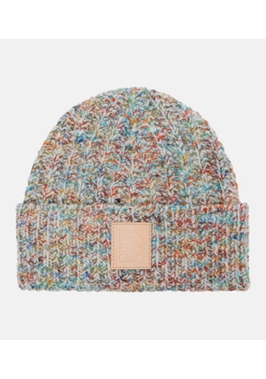 Loewe Logo wool and cashmere-blend beanie