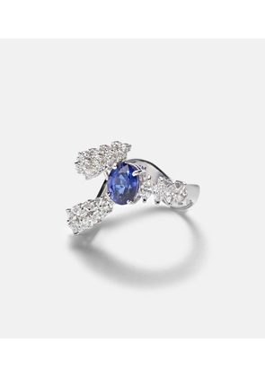 Yeprem Reign Supreme 18kt white gold ring with sapphire and diamonds