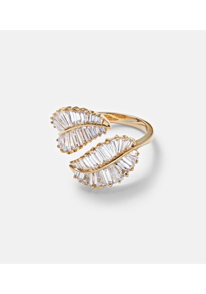 Anita Ko Palm Leaf 18kt gold ring with diamonds