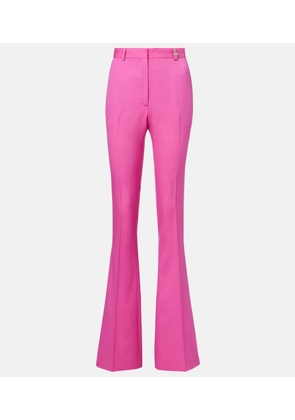 Versace Embellished high-rise wool flared pants