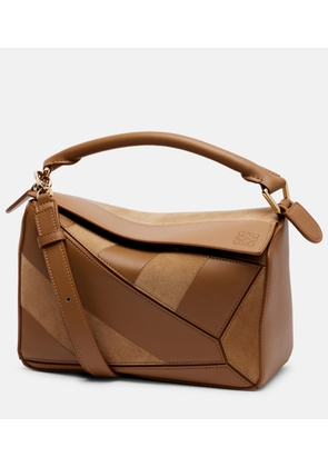 Loewe Puzzle Small leather and suede tote bag