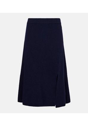 Moncler Ribbed-knit wool and cashmere midi skirt
