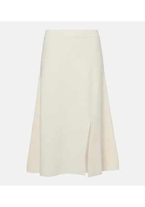 Moncler Ribbed-knit wool and cashmere midi skirt