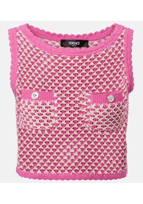 Versace Crochet cotton-blend crop top