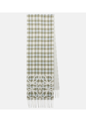 Loewe Anagram checked silk and cashmere scarf