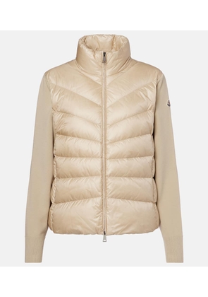 Moncler Down-paneled virgin wool cardigan