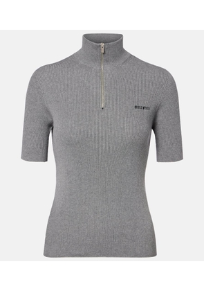 Miu Miu Cotton half-zip sweater