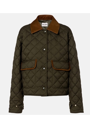 Miu Miu Quilted leather-trimmed jacket