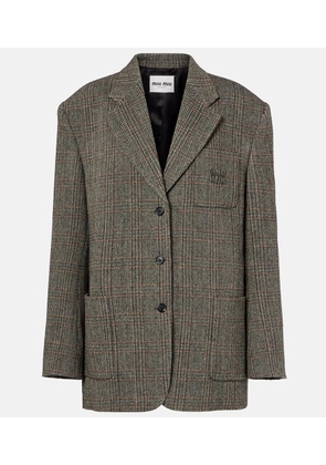 Miu Miu Chevron virgin wool suit jacket