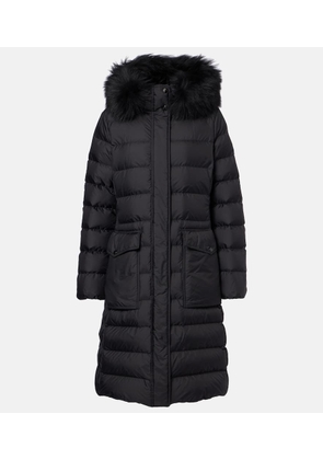 Moncler Hooded shearling-trimmed down jacket