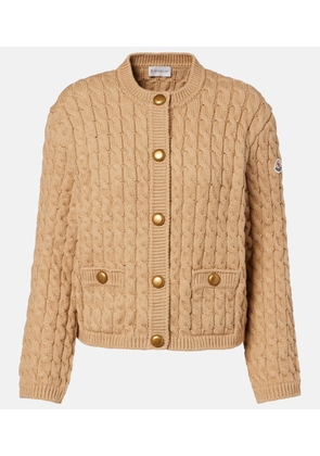 Moncler Cable-knit cotton-blend cardigan
