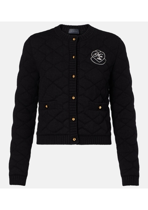 Moncler Logo quilted wool-blend cardigan
