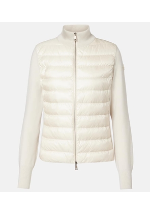 Moncler Down-paneled virgin wool cardigan