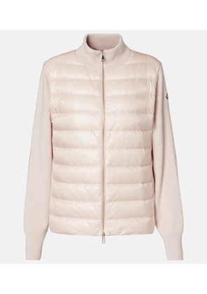 Moncler Down-paneled virgin wool cardigan