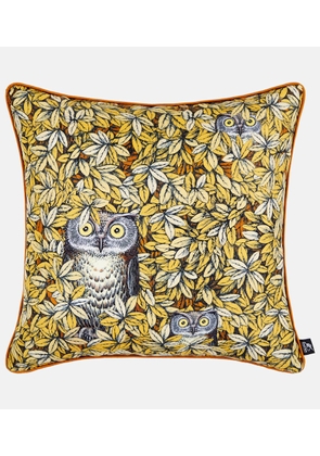 Fornasetti Civette silk and cotton-blend cushion