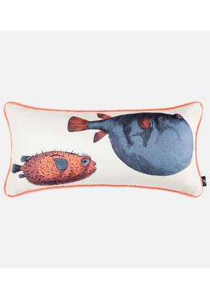 Fornasetti Pesci printed silk cushion