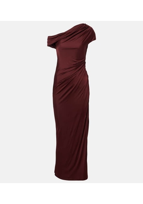 Galvan Asymmetric draped jersey maxi dress