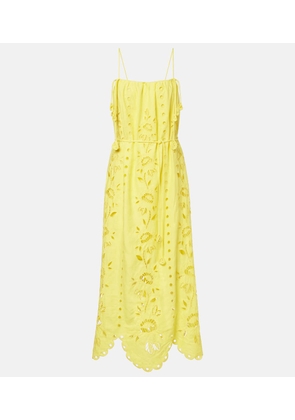 Farm Rio Richelieu linen-blend maxi dress