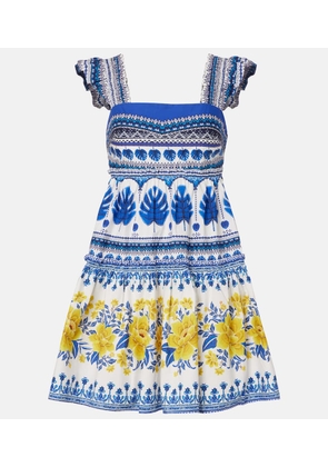 Farm Rio Printed tiered cotton minidress