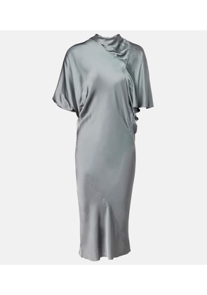 Rick Owens Gathered satin midi dress
